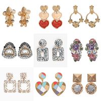 2019 Nouveau  Chaude Vedette Matériel Métal Alliage Boucles D'oreilles Européen Et Américain Exagérée Strass Gravier Boucles D'oreilles Bijoux main image 1