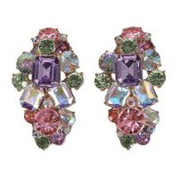 2019 Nouveau  Chaude Vedette Matériel Métal Alliage Boucles D'oreilles Européen Et Américain Exagérée Strass Gravier Boucles D'oreilles Bijoux main image 12