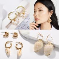 2019 Trend Iger Perlen Muschel Schmuck Japanische Und Koreanische Mori Kreative Jakobs Muschel Ohrringe Natürlicher Muschel Perlen Ohrschmuck main image 1