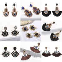 Womens Eyes Beads Alloy Tassel Line Earrings Nhjq122838 main image 1