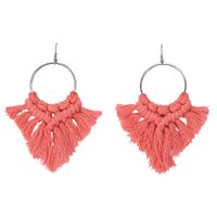 Womens Geometric Tassel Cloth Earrings Nhjq122832 sku image 4