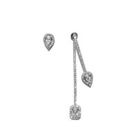 Internet Influenceur Longue Asymétrique Gland Types A Et B Boucles D'oreilles Pour Femmes Fashionmonger Simple Boucles D'oreilles Longues Boucles D'oreilles Zircon Sterling Argent Aiguille main image 6