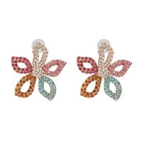 52182 Jujia Retro Europäische Und Amerikanische Mode Neue Accessoires Blumen Farbe Diamant Form Exquisite Mode Ohrringe Ohrringe main image 9