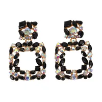 Aretes De Aleación Geométrica De Diamante Geométrico Para Mujer  Nhjq122949 sku image 1