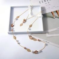 Creative Multi-layer Drop Oil Flower Leaf Necklace Nhqd123469 main image 1