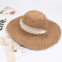 Lace Streamer Foldable Beach Hat Handmade Fisherman Hat Nhxo123290 sku image 2