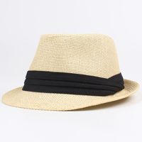 Herren Strohhüte Sommer Neue Hüte Europäische Und Amerikanische Jazz Hüte 30% Rabatt Mit Paar Strand Sonnenschirm Strohhut Großhandel sku image 5
