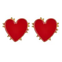 Womens Heart-shaped Metallic Earrings Nhot123714 main image 6