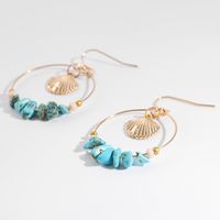 Womens Ethnic Wind Turquoise Round Alloy Earrings Nhll123858 main image 3