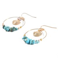Womens Ethnic Wind Turquoise Round Alloy Earrings Nhll123858 main image 4