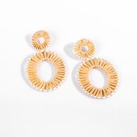 Womens Round Hand-woven Double Circle Alloy Earrings Nhll123869 main image 5