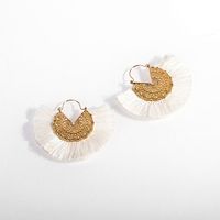 Womens Retro Hollow Alloy Fan Sector Alloy Earrings Nhll123883 main image 2