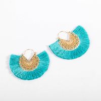 Womens Retro Hollow Alloy Fan Sector Alloy Earrings Nhll123883 main image 11