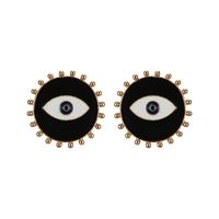 Plateado De Ojos De Mujer Aretes De Metal Nhot123913 sku image 1