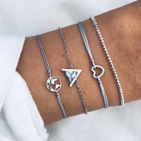 Womens Love Map Triangle Plating Alloy Bracelets &amp; Bangles Nhbq123954 main image 1