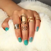 Fashion Leaf Heart Shaped Geometry Plating Alloy Rings Nhgy123979 main image 3