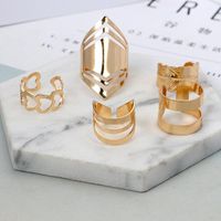 Fashion Leaf Heart Shaped Geometry Plating Alloy Rings Nhgy123979 main image 5