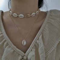 Außenhandels Quelle Mode Persönlichkeit Kreative Hand Gewebte Muschel Mehr Schicht Ige Legierung Halskette Frauen main image 1