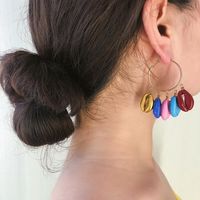 Womens Shell Plating Metal Earrings Nhxr124112 main image 1