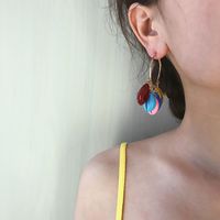 Womens Shell Plating Metal Earrings Nhxr124112 main image 4