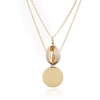Womens Geometric  Round  Shell Plating Metal Shell Necklaces Nhxr124119 main image 5