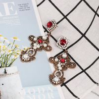 Womens Cross Rhinestone Alloy Earrings Nhjj124307 main image 5