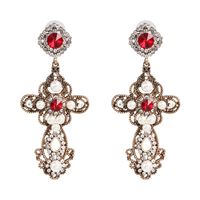 Womens Cross Rhinestone Alloy Earrings Nhjj124307 main image 7