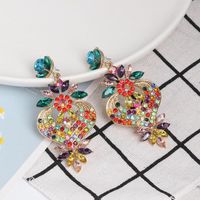 Womens Floral Rhinestone Alloy Earrings Nhjj124309 main image 2