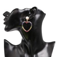 Womens Heart-shaped Rhinestone Alloy Earrings Nhjj124312 main image 6