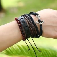 Vintage Braided Anchor Geometric Leather Bracelets &amp; Bangles Nhpk124817 main image 3