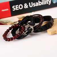 Vintage Braided Anchor Geometric Leather Bracelets &amp; Bangles Nhpk124817 main image 6