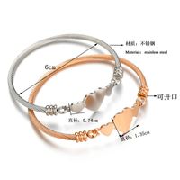 Unisex Heart Shaped Stainless Steel Bracelets &amp; Bangles Nhhf124856 main image 3