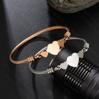 Unisex Heart Shaped Stainless Steel Bracelets &amp; Bangles Nhhf124856 main image 5