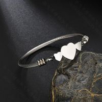 Unisex Heart Shaped Stainless Steel Bracelets &amp; Bangles Nhhf124856 main image 8