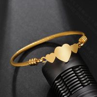 Unisex Heart Shaped Stainless Steel Bracelets &amp; Bangles Nhhf124856 sku image 1
