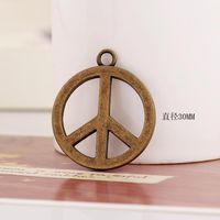 Punk Usine Approvisionnement Diy Simple Alliage Accessoires Deux-couleur Paix Logo Collier Pendentif 30mm * 30mm sku image 1