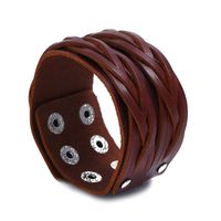Simple Multi-layer Weave Unisex Geometric Leather Bracelets &amp; Bangles Nhpk124908 sku image 3