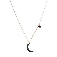 Womens Star Plating Alloy  Simple Natural Fashion Stars Moon Black Rhinestone Single Layer Necklaces Gy190505120138 main image 3
