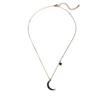 Womens Star Plating Alloy  Simple Natural Fashion Stars Moon Black Rhinestone Single Layer Necklaces Gy190505120138 main image 7