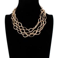 Womens Geometry Fashion Multilayer  Electroplated Aluminum Necklaces Ct190505120168 main image 3