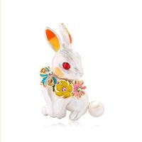 Koreanische Mode Kreative Tier Brosche Niedliche Persönlichkeit Tropf Öl Kaninchen Corsage Anzug Zubehör Spot Großhandel main image 1