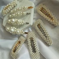 Jujia Ins Belle Perle Géométrique Perle Barrettes Clip Bang Clip Corée Du Sud Internet Star Side Clip Cheveux Accessoires main image 1