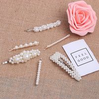 Jujia Ins Belle Perle Géométrique Perle Barrettes Clip Bang Clip Corée Du Sud Internet Star Side Clip Cheveux Accessoires main image 2