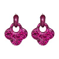 Jujia Ornement Glitter Poudre De Résine Oreille Stud Trèfle Boucles D'oreilles Ventes Directes D'usine Fourniture Transfrontière main image 2