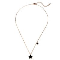 Womens Star Plating Alloy  Simple Natural Fashion Stars Moon Black Rhinestone Single Layer Necklaces Gy190505120138 sku image 1