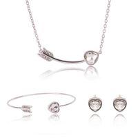 Womens Rhinestone Alloy Cupid S Arrow Love Shape Jewelry Set  Xs190506120391 main image 1