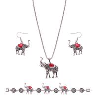 Womens Electroplated Alloy Turquoise Elephant Jewelry Set Xs190506120393 main image 2