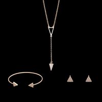 Womens Rhinestone Alloy Code Fashion Atmosphere Triangle Jewelry Set Xs190506120394 main image 3