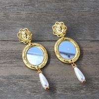 Womens Geometry Electroplating  Vintage Copper Resin Mini Photo Frame Alloy Earrings Nt190506120406 main image 4