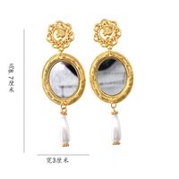 Womens Geometry Electroplating  Vintage Copper Resin Mini Photo Frame Alloy Earrings Nt190506120406 main image 6